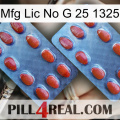 Mfg Lic No G 25 1325 05